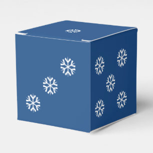 Six-Sided Die with White Snowflakes Dice Favor Box