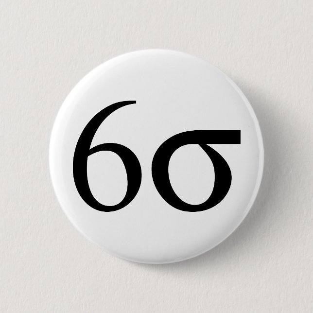 Six Sigma (Lean Six Sigma) Button (Front)
