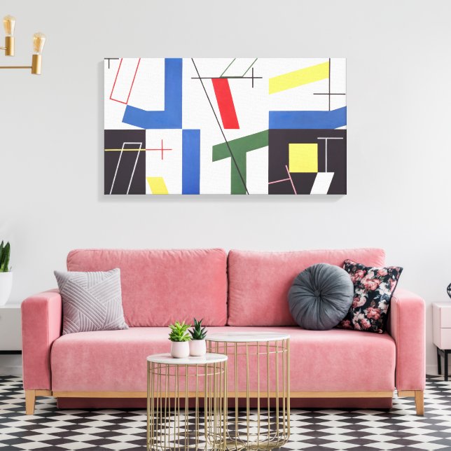 Six Spaces with Crosses | Sophie Taeuber-Arp | Canvas Print (Insitu(LivingRoom))