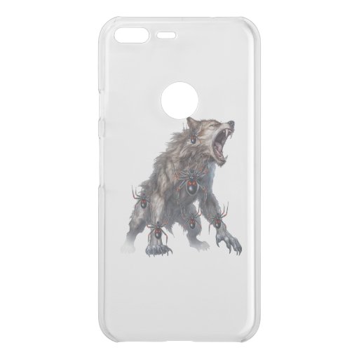 six spiders are clinging to the halloween wolf uncommon google pixel XL case