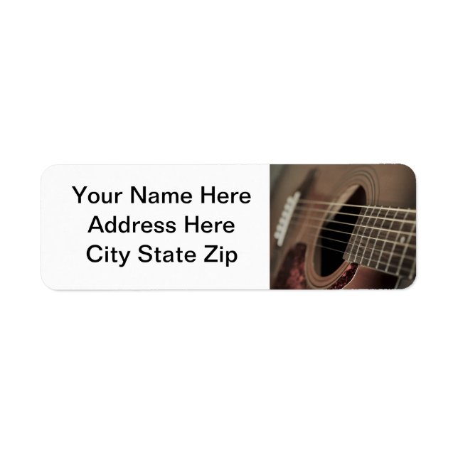 Six Sting Acoustic Guitar Label (Front)