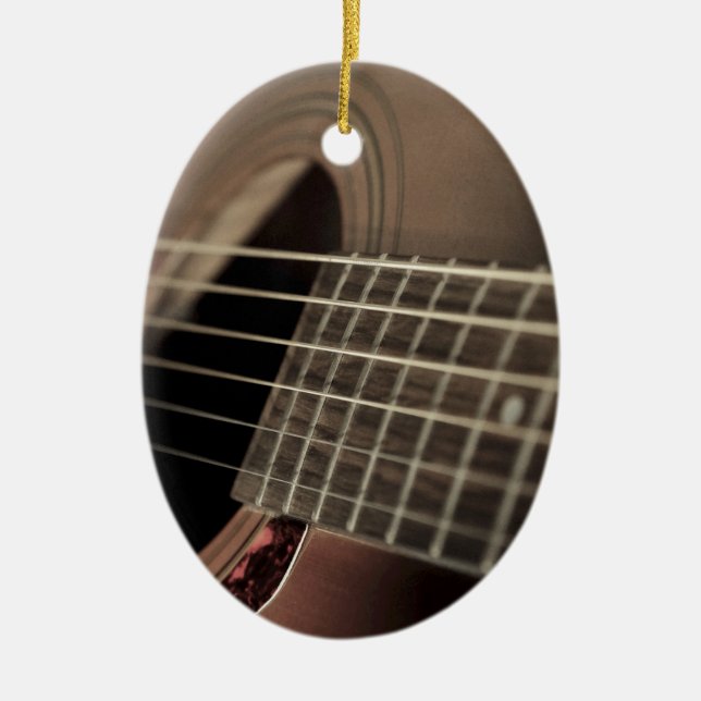 Six String Acoustic Guitar Ceramic Ornament (Front)