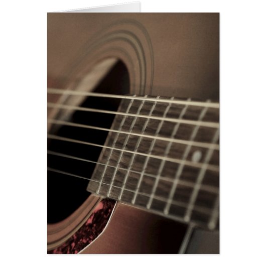 Six String Brown Acoustic Guitar Cards (Front)