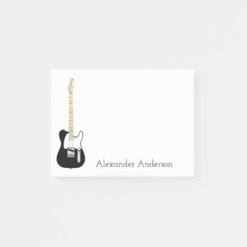 Six String Electric Guitar Personalize Post-it Notes by BarbeeAnne at Zazzle