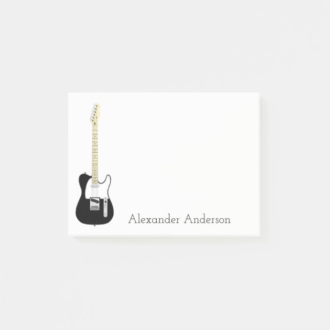 Six String Electric Guitar Personalize Post-it Notes (Front)
