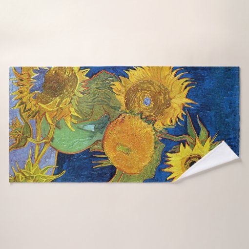 Six Sunflowers, Van Gogh Bath Towel Zazzle