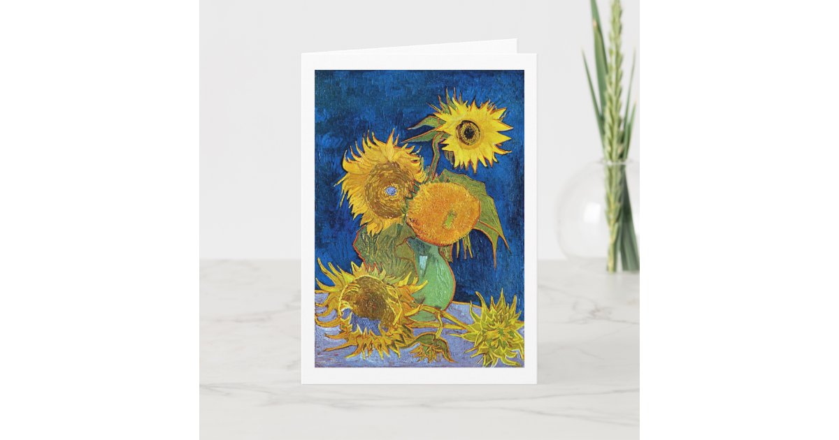 Six Sunflowers, Van Gogh Card Zazzle