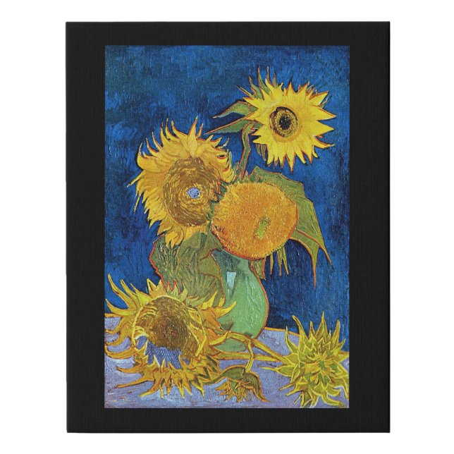 Six Sunflowers, Van Gogh Faux Canvas Print (Front)