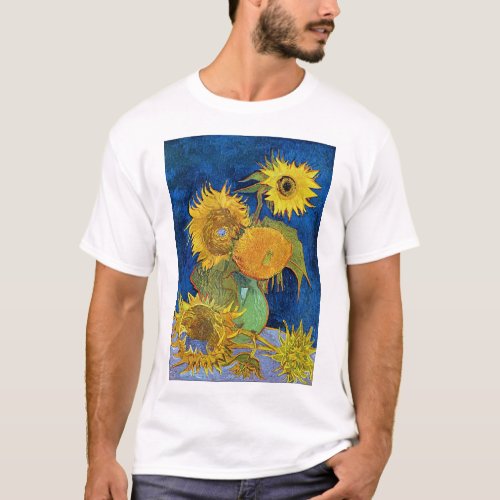 Six Sunflowers Van Gogh T_Shirt