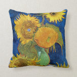 Six Sunflowers, Van Gogh Throw Pillow<br><div class="desc">Vincent Willem van Gogh (30 March 1853 – 29 July 1890) was a Dutch post-impressionist painter who is among the most famous and influential figures in the history of Western art. In just over a decade, he created about 2, 100 artworks, including around 860 oil paintings, most of which date...</div>