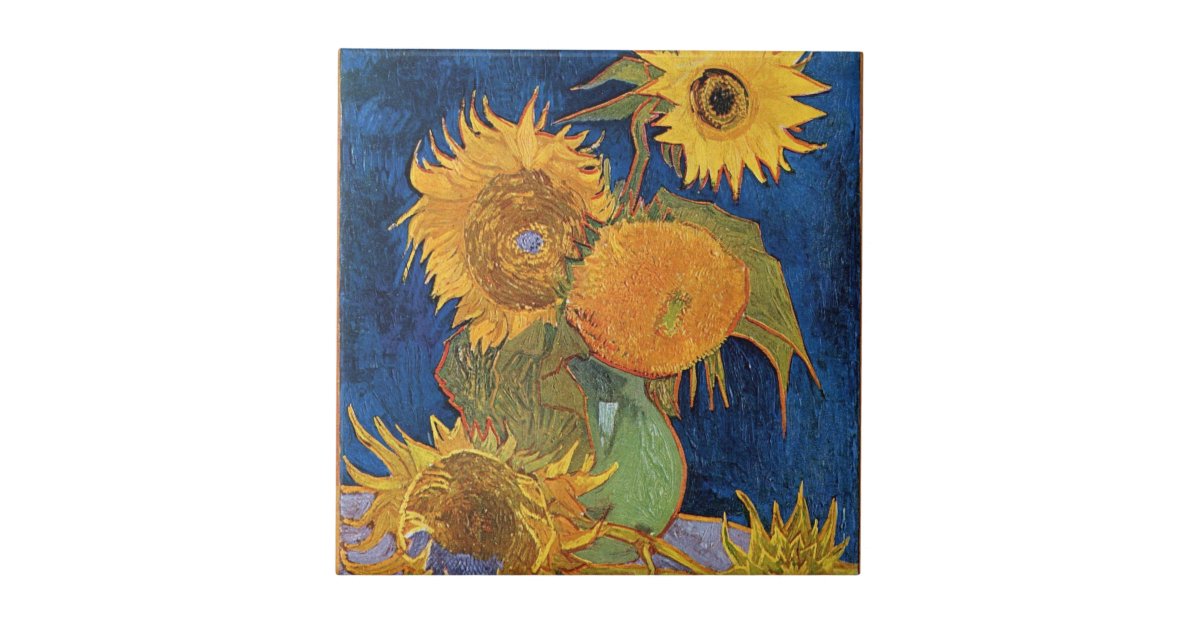 Six Sunflowers Vincent Van Gogh Ceramic Tile Zazzle