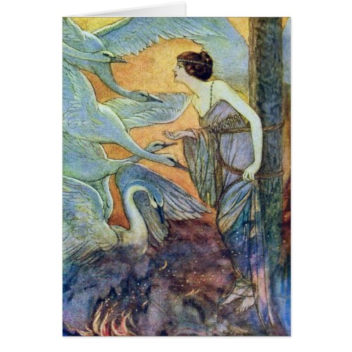 Six Swans Fairy Tale Card