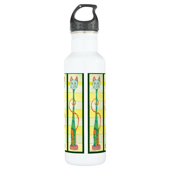 Six Tall Cats Waterbottle Water Bottle (Front)