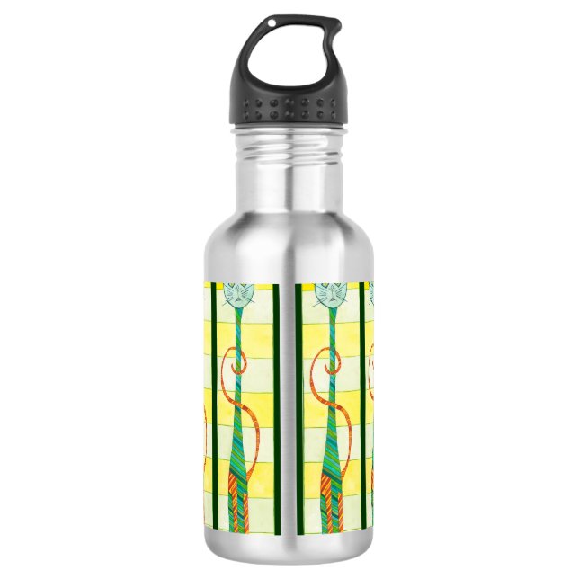 Six Tall Cats Waterbottle Water Bottle (Front)