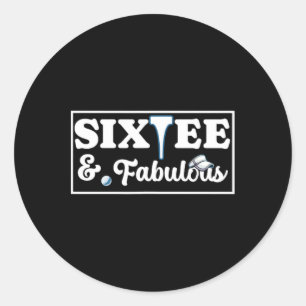 Six Tee Golf Birthday 60th Birthday Womens Mens 60 Classic Round Sticker