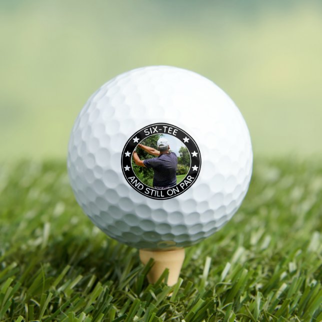Six-tee & Still on Par Personalized 60th Birthday Golf Balls (Insitu Tee)