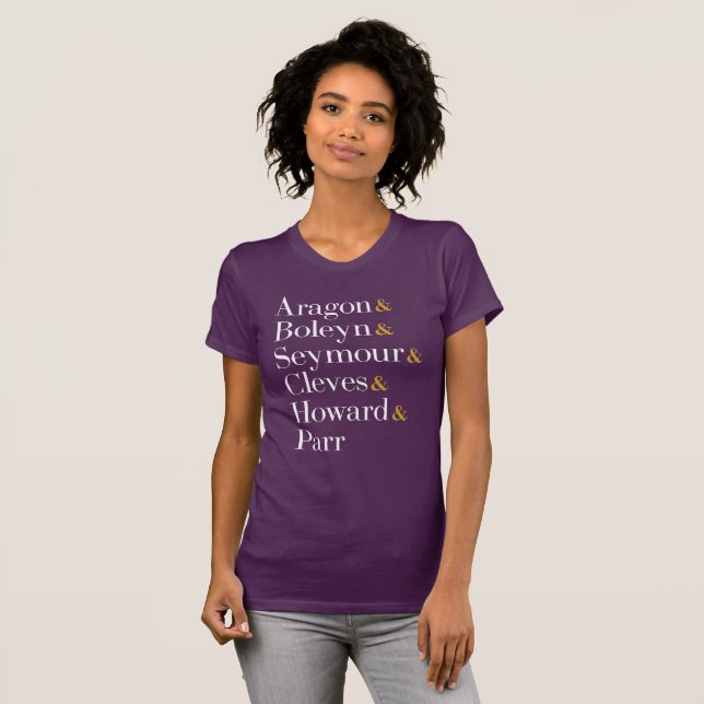 Six the Musical Queens - Ampersand Names T-Shirt (Front Full)
