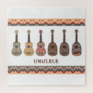 Six Ukulele Pattern Jigsaw Puzzle