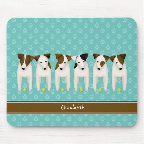 six whimsical terriers Jack Russell dogs Mouse Pad