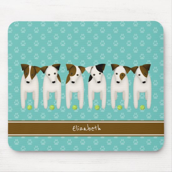 six whimsical terriers Jack Russell dogs Mouse Pad