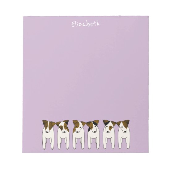 six whimsical terriers Jack Russell dogs Notepad