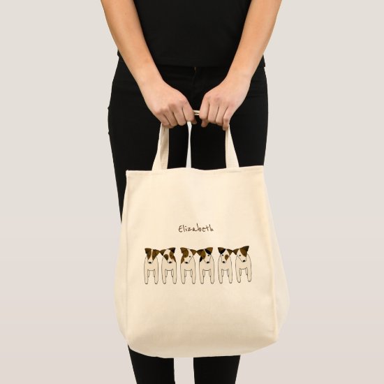 six whimsical terriers Jack Russell dogs Tote Bag