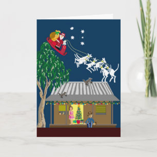 Six white boomers holiday card