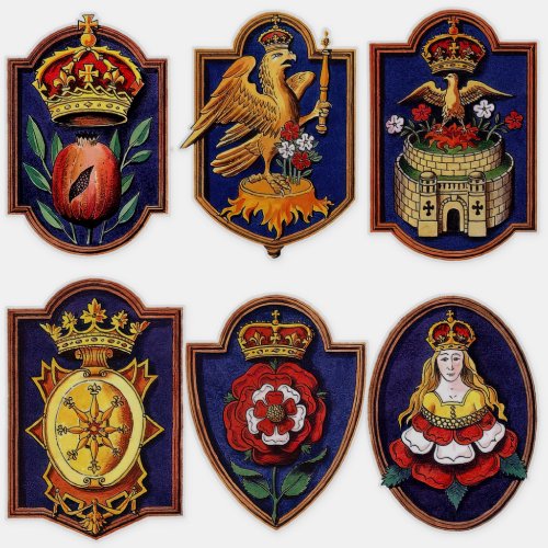 Six Wives Henry VIII Royal Badges Sticker