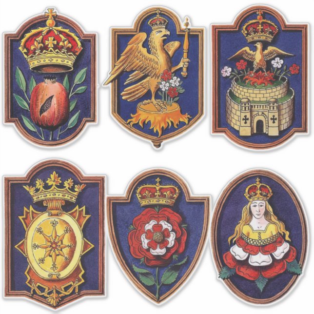 Six Wives Henry VIII Royal Badges Sticker (Front)
