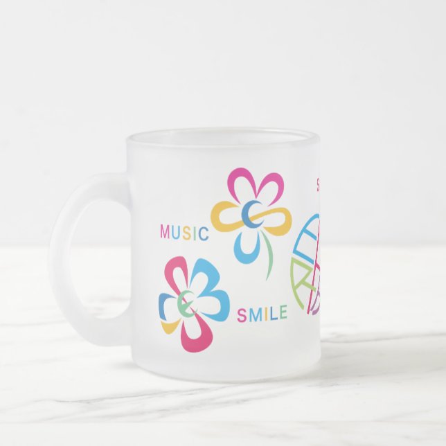 SIX WORDS FROSTED GLASS COFFEE MUG (Left)