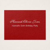 Six Year Old  Girls Birthday Photo Card Red Hearts (Back)
