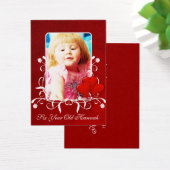 Six Year Old  Girls Birthday Photo Card Red Hearts (Desk)