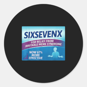 Sixsevenx Relief From Meme Numbers Parody Teacher Classic Round Sticker