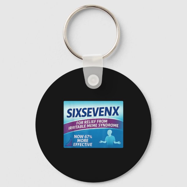 Sixsevenx Relief From Meme Numbers Parody Teacher  Keychain (Front)