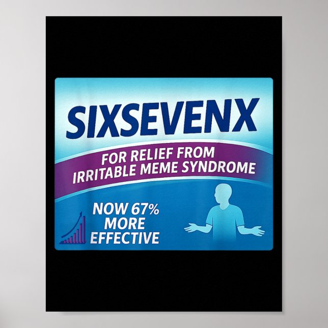 Sixsevenx Relief From Meme Numbers Parody Teacher  Poster (Front)
