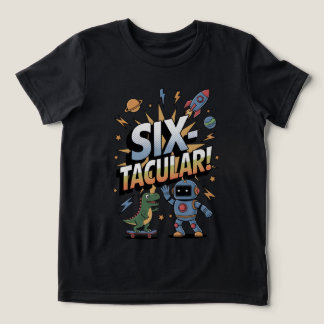 SIXtacular - 6th Birthday T-shirt For Kids Tri-Blend Shirt