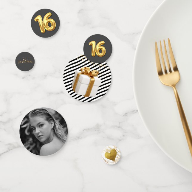 Sixteen 16th Birthday Photo Party Confetti (Group)