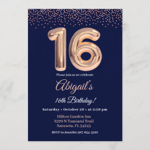 Sixteen birthday invitation, 16th birthday party invitation