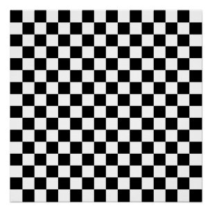 Sixteen by Sixteen Checkered Board Chessboard Poster