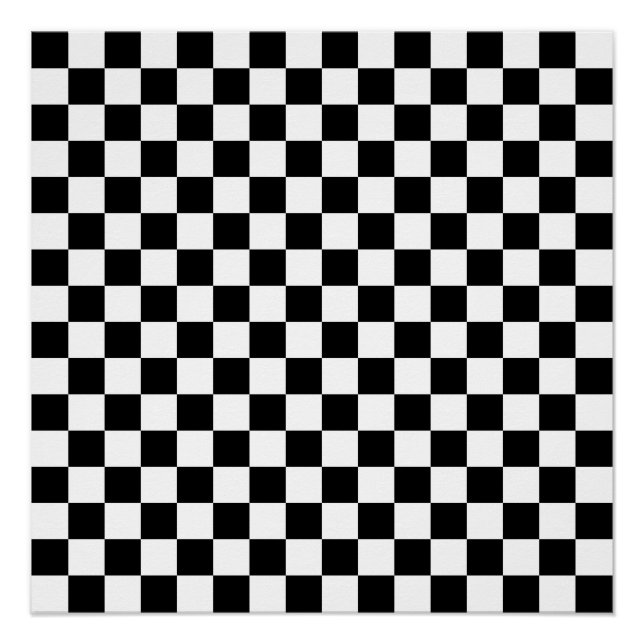 Sixteen by Sixteen Checkered Board Chessboard Poster (Front)