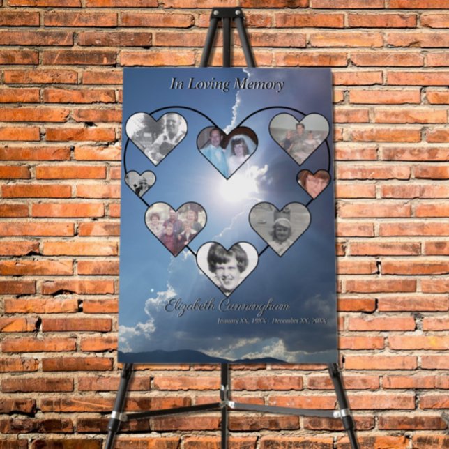 Sixteen Heart Shaped Photos Sunset Two Sided  Foam Board (Creator Uploaded)