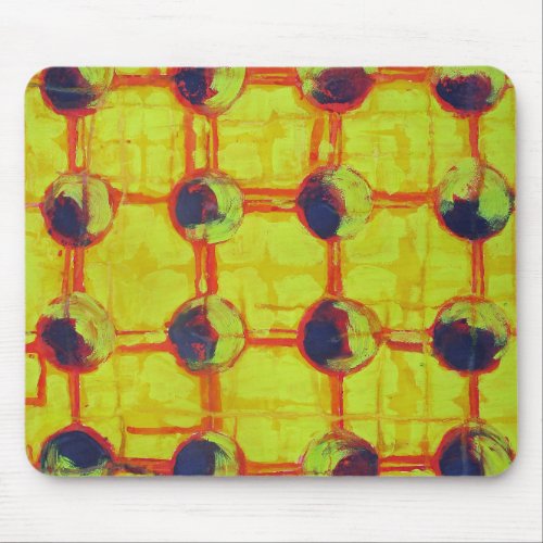 Sixteen Hot Fiery Yellow Suns Abstract Mouse Pad