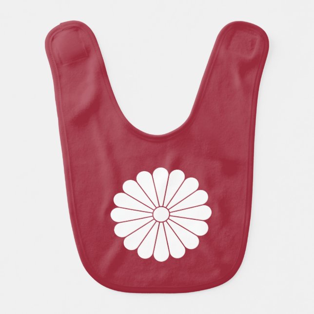 Sixteen-petaled chrysanthemum baby bib (Front)