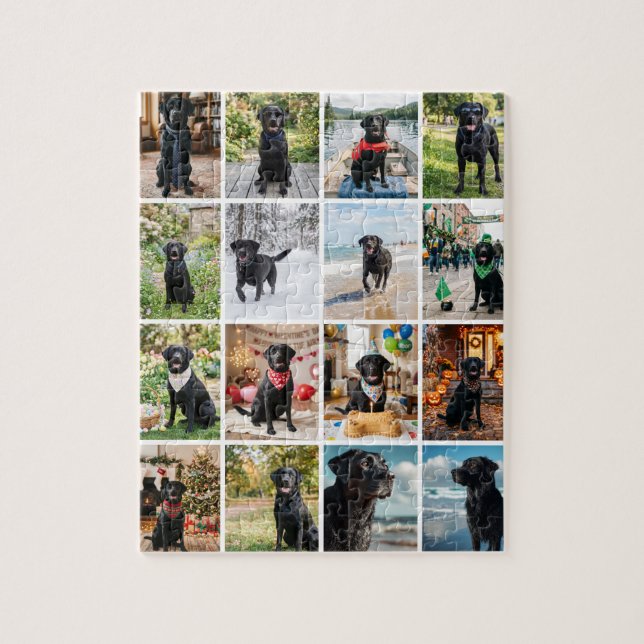 Sixteen Photo Collage Template Jigsaw Puzzle (Vertical)