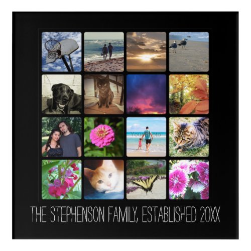 Sixteen Rounded Corners Photo Collage or Instagram Acrylic Print