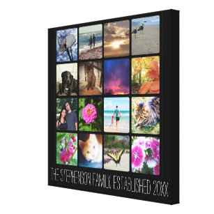 Sixteen Rounded Corners Photo Collage or Instagram Canvas Print