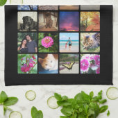 Sixteen Rounded Corners Photo Collage or Instagram Kitchen Towel (Folded)