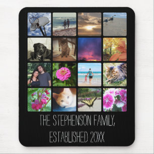 Sixteen Rounded Corners Photo Collage or Instagram Mouse Pad