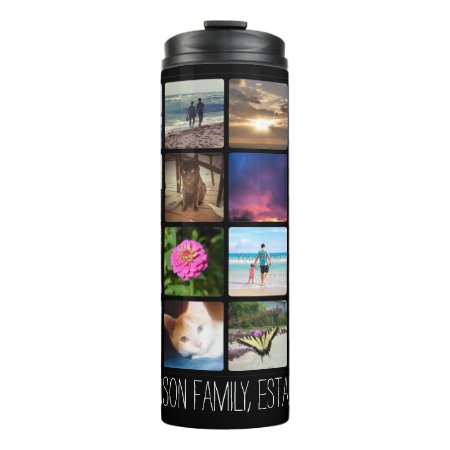 Sixteen Rounded Corners Photo Collage Or Instagram Thermal Tumbler