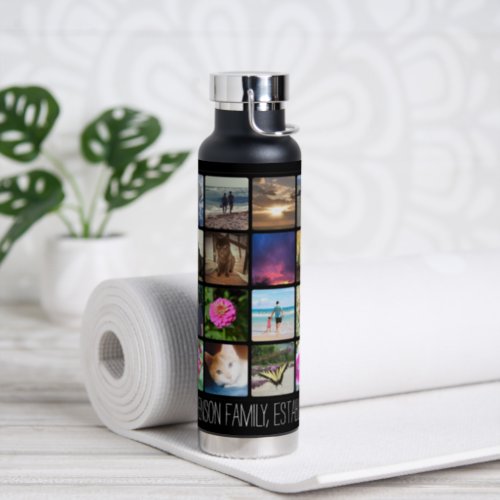 Sixteen Rounded Corners Photo Collage Water Bottle